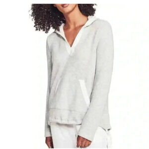 Women FAHERTY BRAND light Gray Hoodie Kiki Poncho L/s Sweater Sz Small EUC